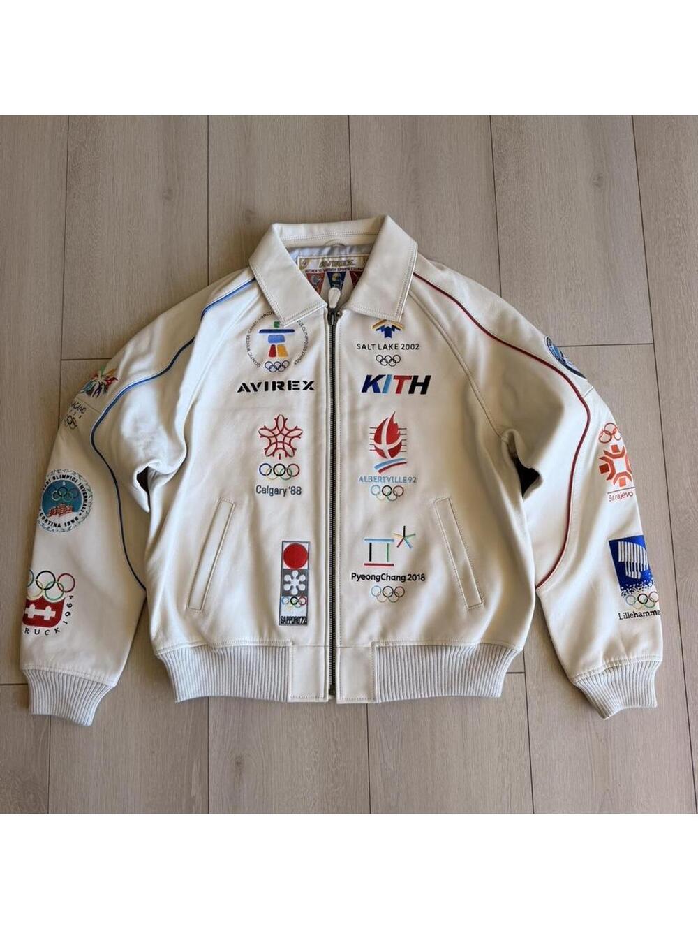 Avirex Men's Cream and White Jacket